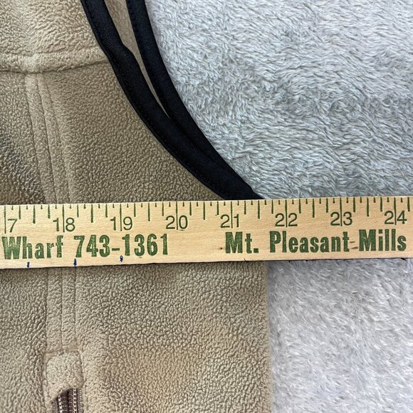 Chestnut Hill Men's Large Full Zip Brown Tan Fleece Vest Shiner Beers Logo Out - Picture 6 of 13